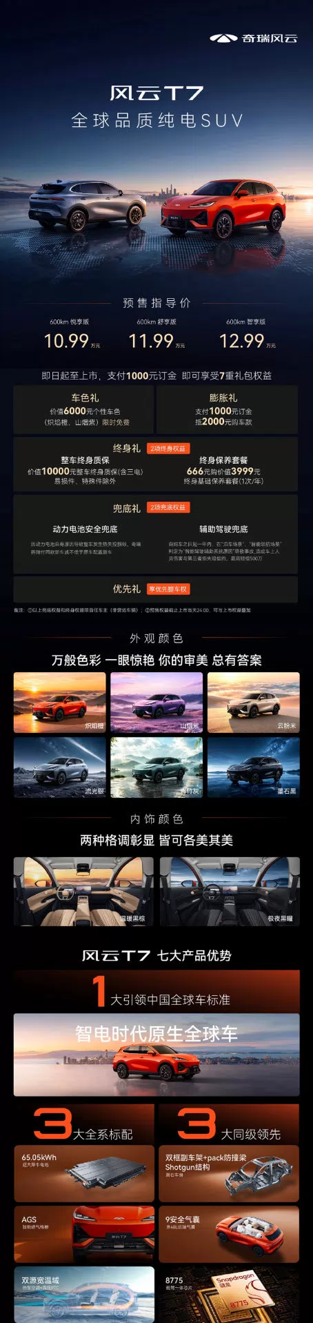Chery Fengyun T7 Pre-Sales Begin: 600km Range, Priced From Approx. $15,264